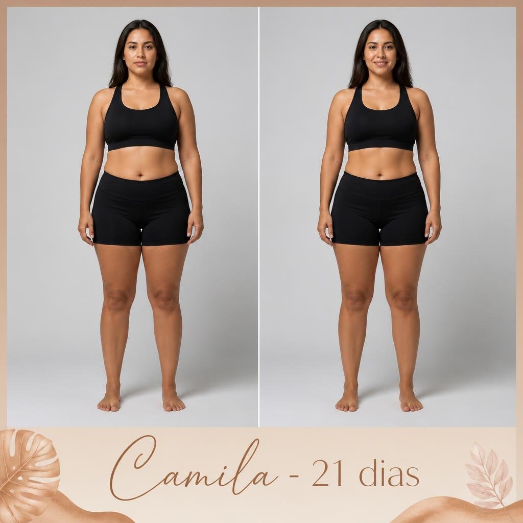 Antes e depois de Camila, 34 anos